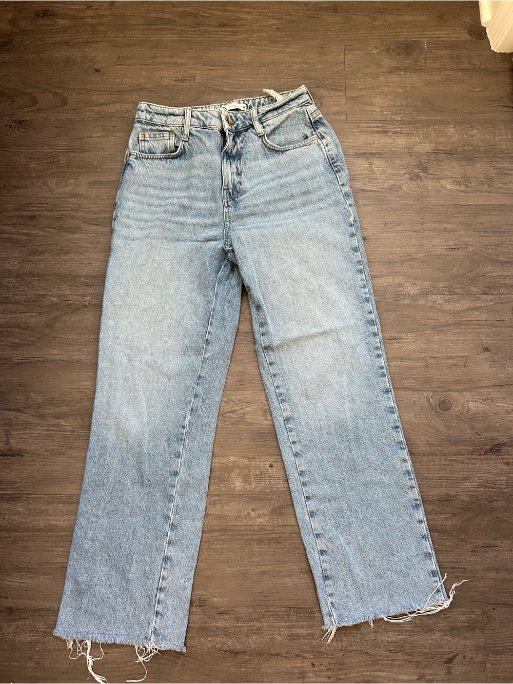 Zara Light Wash Flare Jeans - Pale Blue